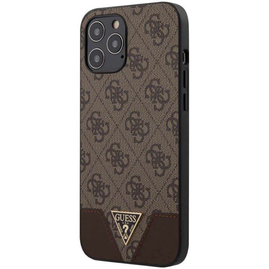 Husa Cover Guess 4G Triangle pentru iPhone 12 Pro Max GUHCP12LPU4GHBR, Brown