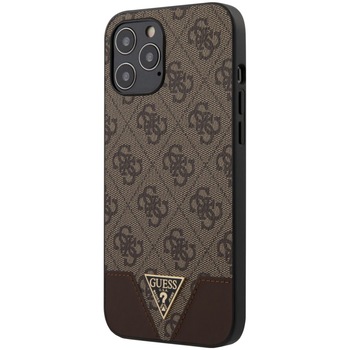 Husa Cover Guess 4G Triangle pentru iPhone 12/12 Pro GUHCP12MPU4GHBR, Brown Husa Cover Guess 4G Triangle pentru iPhone 12/12 Pro GUHCP12MPU4GHBR, Brown