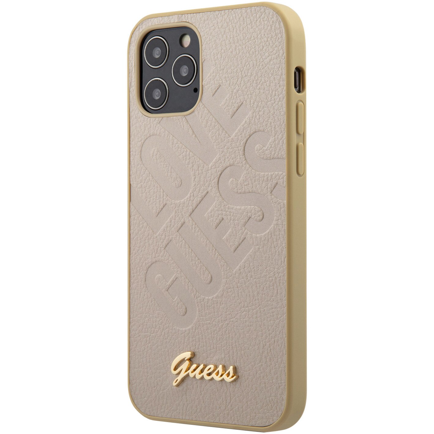 Husa Cover Guess Iridescent Love pentru iPhone 12 Pro GUHCP12MPUILGLG, Gold
