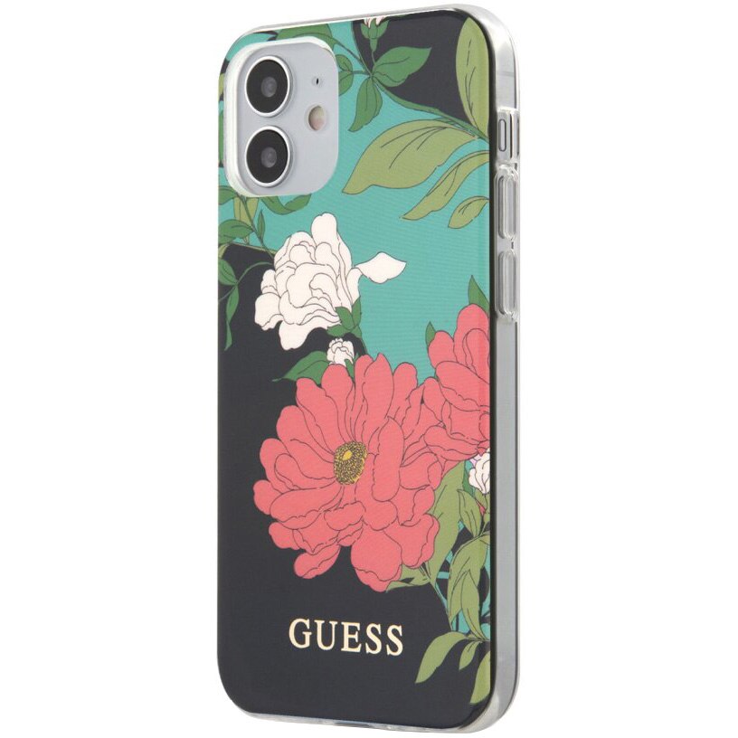 Husa Cover Guess N*1 Flower pentru iPhone 12 Mini GUHCP12SIMLFL01, Black