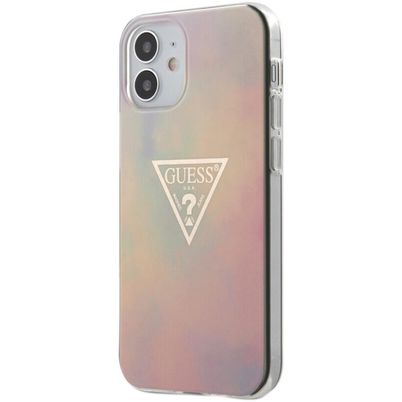 Husa Cover Guess TPU T&D Gold Triangle pentru iPhone 12 Mini GUHCP12SPCUMCGG01, Pink