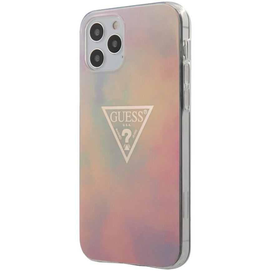 Husa Cover Guess TPU T&D Gold Triangle pentru iPhone 12 Pro Max GUHCP12LPCUMCGG01, Pink