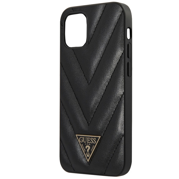 Husa Cover Guess V Quilted pentru iPhone 12 Mini GUHCP12SPUVQTMLBK, Black