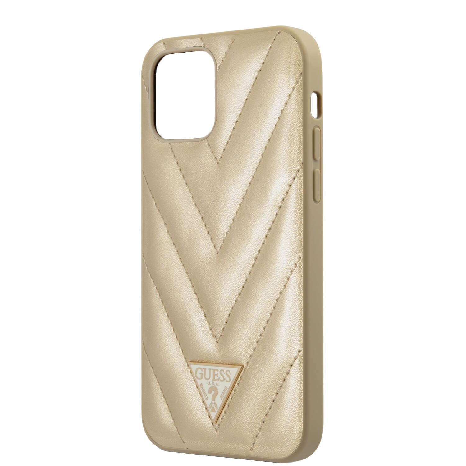 Husa Cover Guess V Quilted pentru iPhone 12/12 Pro GUHCP12MPUVQTMLBE, Gold