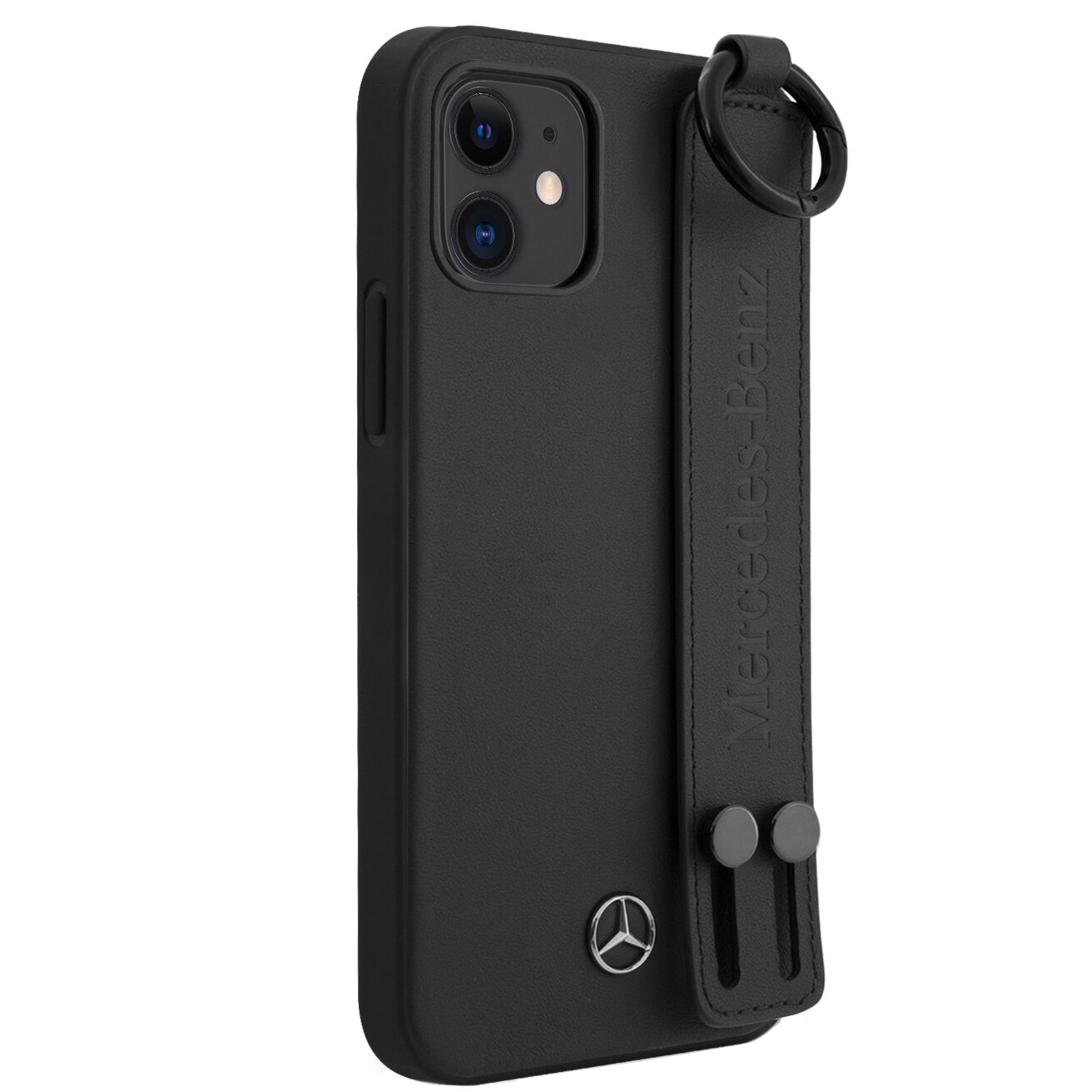 Husa Cover Mercedes Leather Hand Strap pentru iPhone 12 Mini MEHCP12SLSSBK, Black