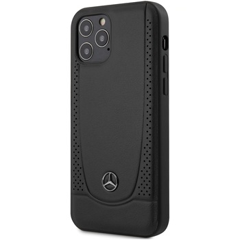 Husa Cover Mercedes Leather Urban pentru iPhone 12/12 Pro MEHCP12MARMBK, Black Husa Cover Mercedes Leather Urban pentru iPhone 12/12 Pro MEHCP12MARMBK, Black