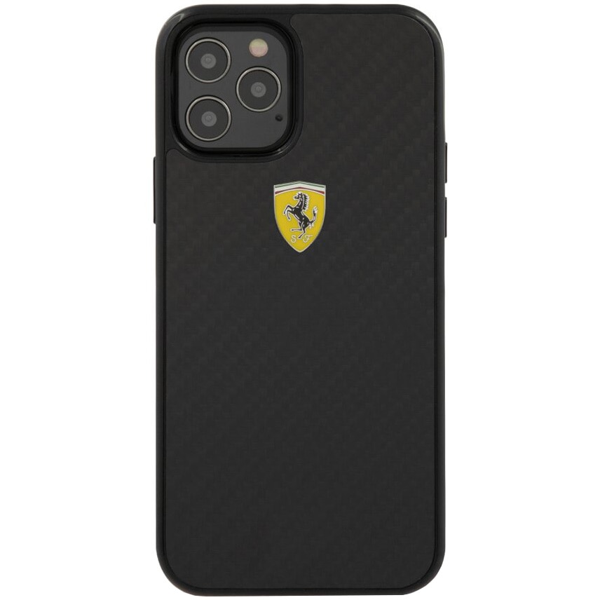 Husa Cover Ferrari On Track Carbon pentru iPhone 12/12 Pro FERCAHCP12MBK, Black