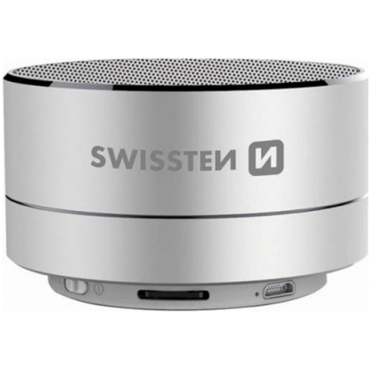 Bluetooth високоговорител Swissten I-Metal Mini BT 4.0, сребрист