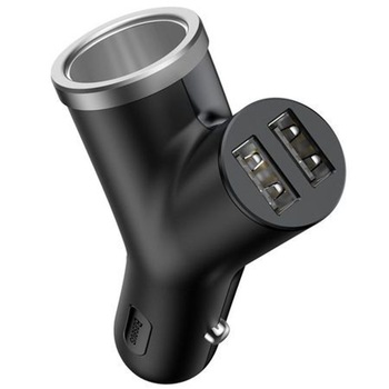 Incarcator Auto Baseus Y-Type CCALL-YX01 cu Extensie Bricheta 2xUsb 3.4A, Black Incarcator Auto Baseus Y-Type CCALL-YX01 cu Extensie Bricheta 2xUsb 3.4A, Black
