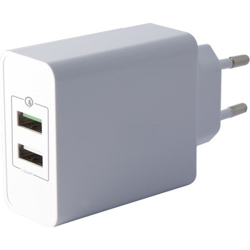 Incarcator Retea Ksix BXCD02Q 2xUsb QC 3.0, alb Incarcator Retea Ksix BXCD02Q 2xUsb QC 3.0, alb