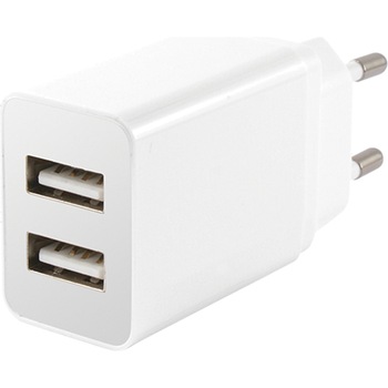 Incarcator Retea Ksix BXCDU2U 2xUsb 2.4A, alb Incarcator Retea Ksix BXCDU2U 2xUsb 2.4A, alb
