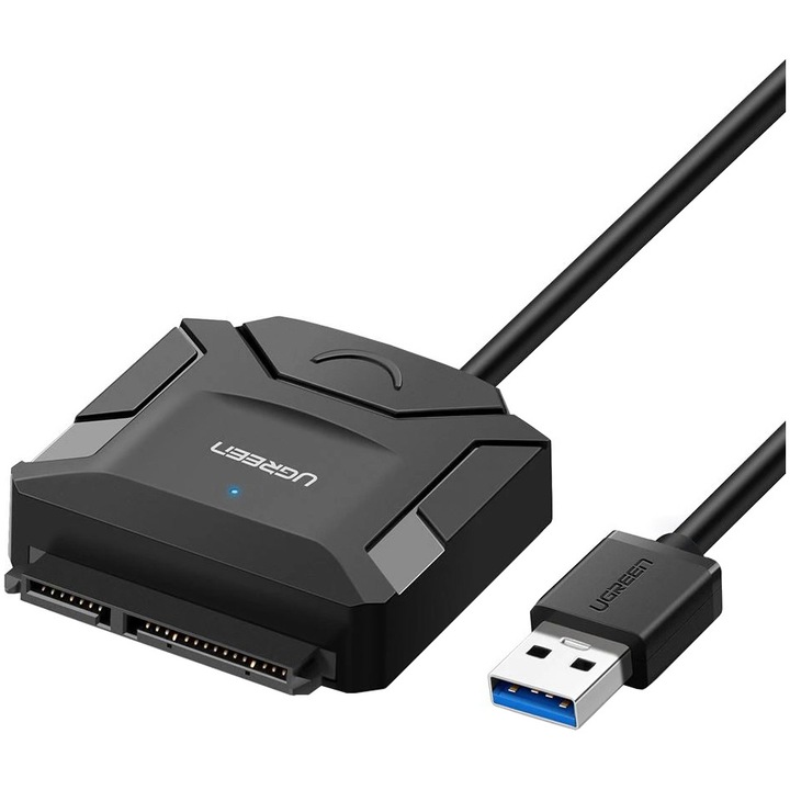 Adaptor USB 3.0 la SATA 3.5''/2.5" Ugreen CR108 0.5m, Black