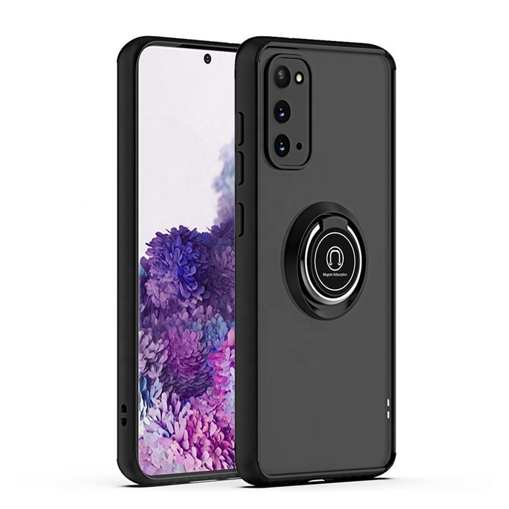 Védőtok Premium Techsuit Smart Magnetic Ring Holder Design Samsung Galaxy A52, fekete