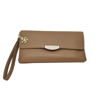 Portofel dama dublu, Tia Accesorii, maro- kaki Portofel dama dublu, Tia Accesorii, maro- kaki