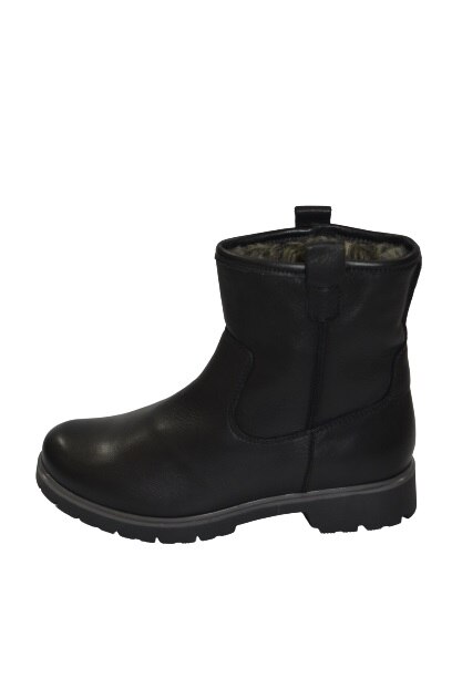 Cizme dama, piele naturala, imblanite, Modin, Negru mat