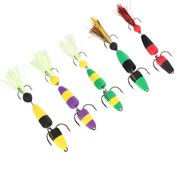 Set 5 naluci Mandula pescuit la salau stiuca si somn, pe substrat, momeala de adancime, jig articulat, Model 3