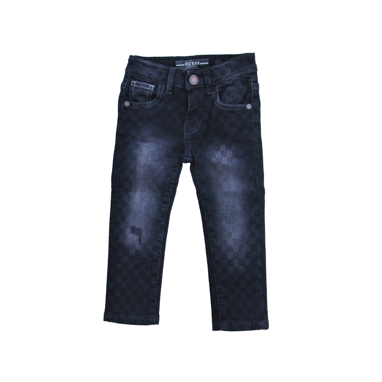 Blugi Guess pentru fete, negru stins, cu carouri, Negru stins