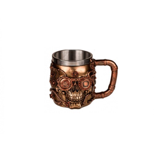 Cana de bere cu insertii craniu auriu, 250 ml, Out of the blue