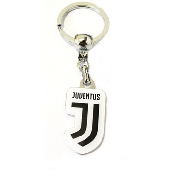 Breloc cheie inox, echipa Juventus Torino, alb/negru Breloc cheie inox, echipa Juventus Torino, alb/negru