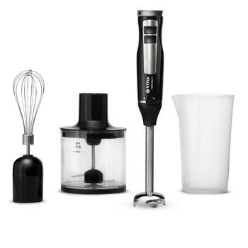 Blender de mana VITEK VT-8542, 1000 W, Functie Turbo, maruntitor 450 ml, pahar gradat plastic 700 ml, agitator p/u batere, Negru Blender de mana VITEK VT-8542, 1000 W, Functie Turbo, maruntitor 450 ml, pahar gradat plastic 700 ml, agitator p/u batere, Negru