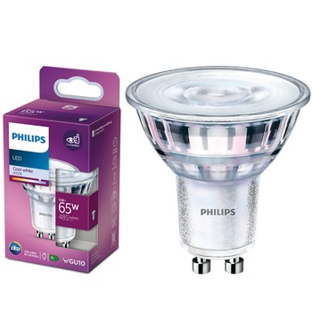 Bec spot LED Philips Classic, GU10, 5W (65W), 485 lm, lumina alba rece (4000K) Bec spot LED Philips Classic, GU10, 5W (65W), 485 lm, lumina alba rece (4000K)