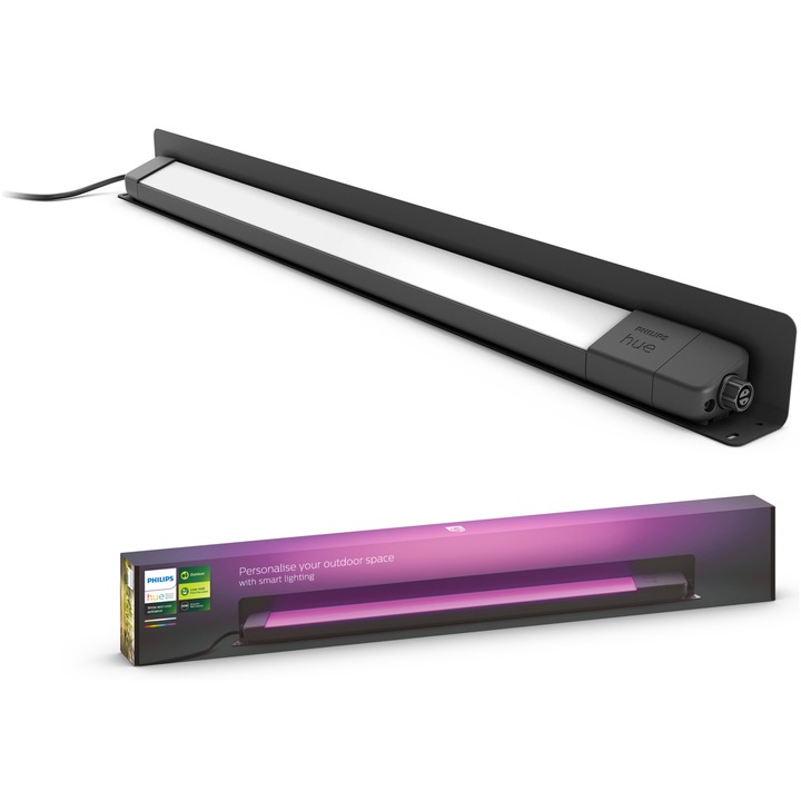 Спот осветление LED RGB Philips Amarant Hue, LowVolt, 20W (104W), 1400 лумена, Линейно, Бяла и цветна светлина, Външно, IP65, 79.5 см, Енергиен клас G