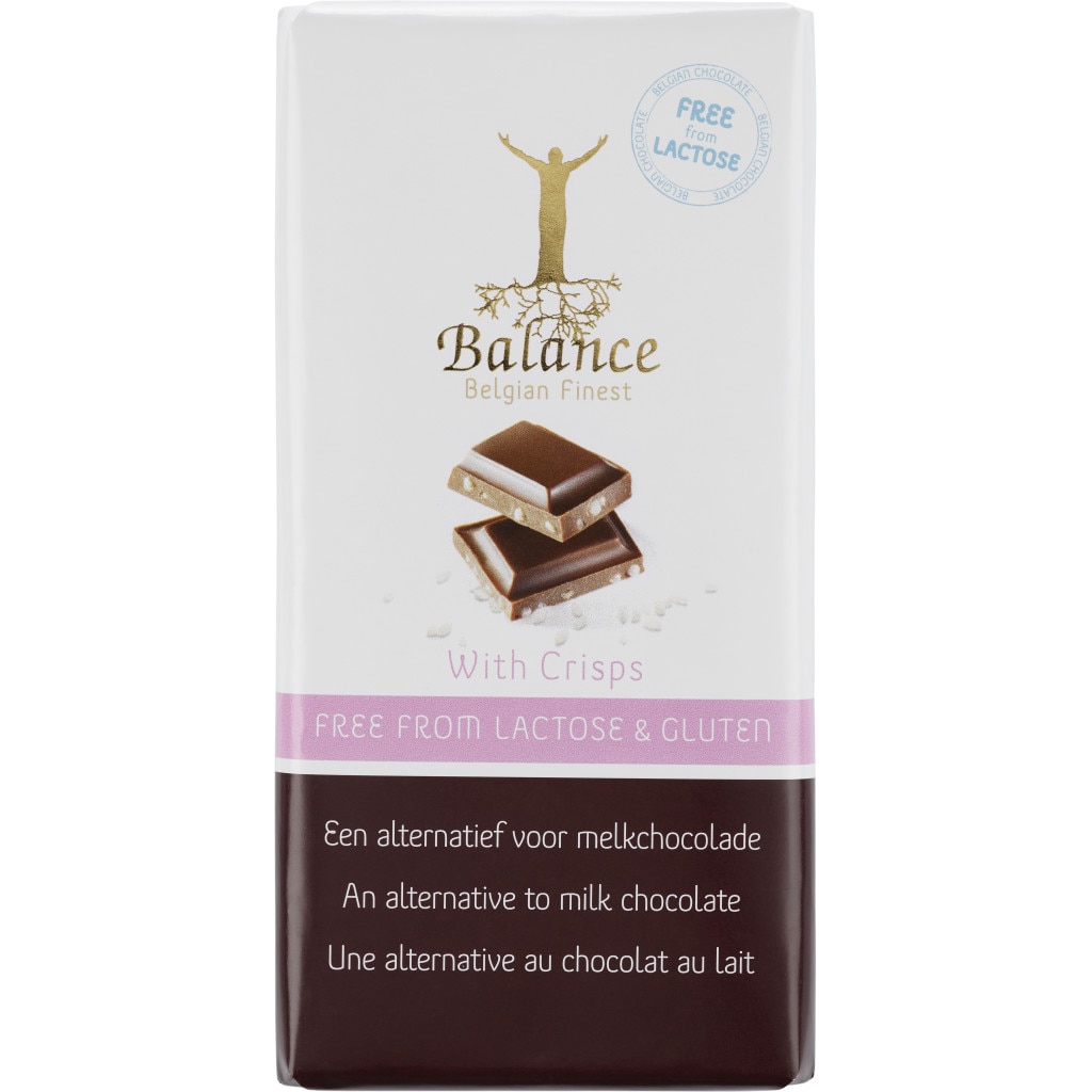 Ciocolata - Balance, lactose free chocolate with rice crisp, 85 g