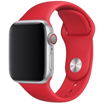 Curea Silicon pentru Apple Watch 2/3/4/5/6, Ismart, display 44 mm, Rosu