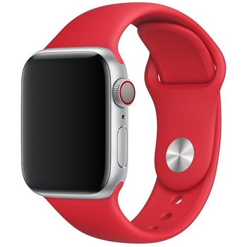 Curea Silicon pentru Apple Watch 2/3/4/5/6, Ismart, display 38 mm, Rosu Curea Silicon pentru Apple Watch 2/3/4/5/6, Ismart, display 38 mm, Rosu