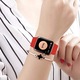 Силиконова каишка за Apple Watch 2/3/4/5/6, Ismart, дисплей 42 мм, размер M/L, Червена