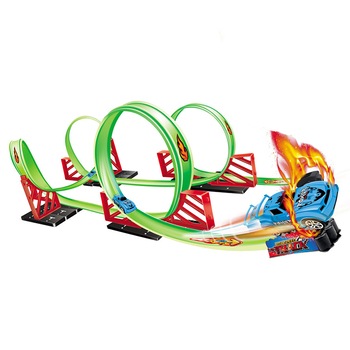 Pista cu masina Montagne Russe, iluminata, multicolor, rotatie 360 grade, 3 ani + Pista cu masina Montagne Russe, iluminata, multicolor, rotatie 360 grade, 3 ani +