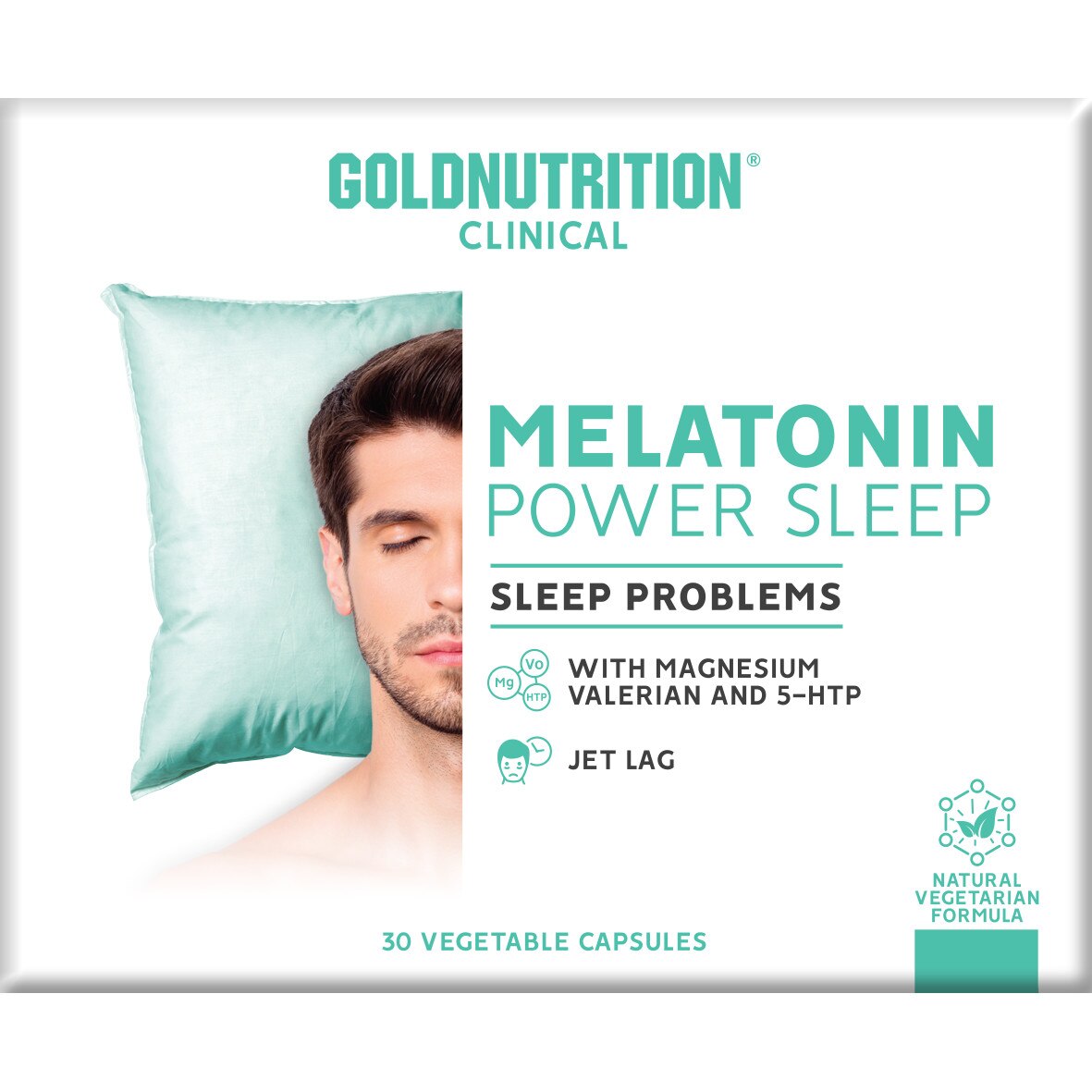 Supliment alimentar pentru imbunatatirea calitatii somnului, GoldNutrition, Melatonin Power Sleep, 30 capsule vegetale