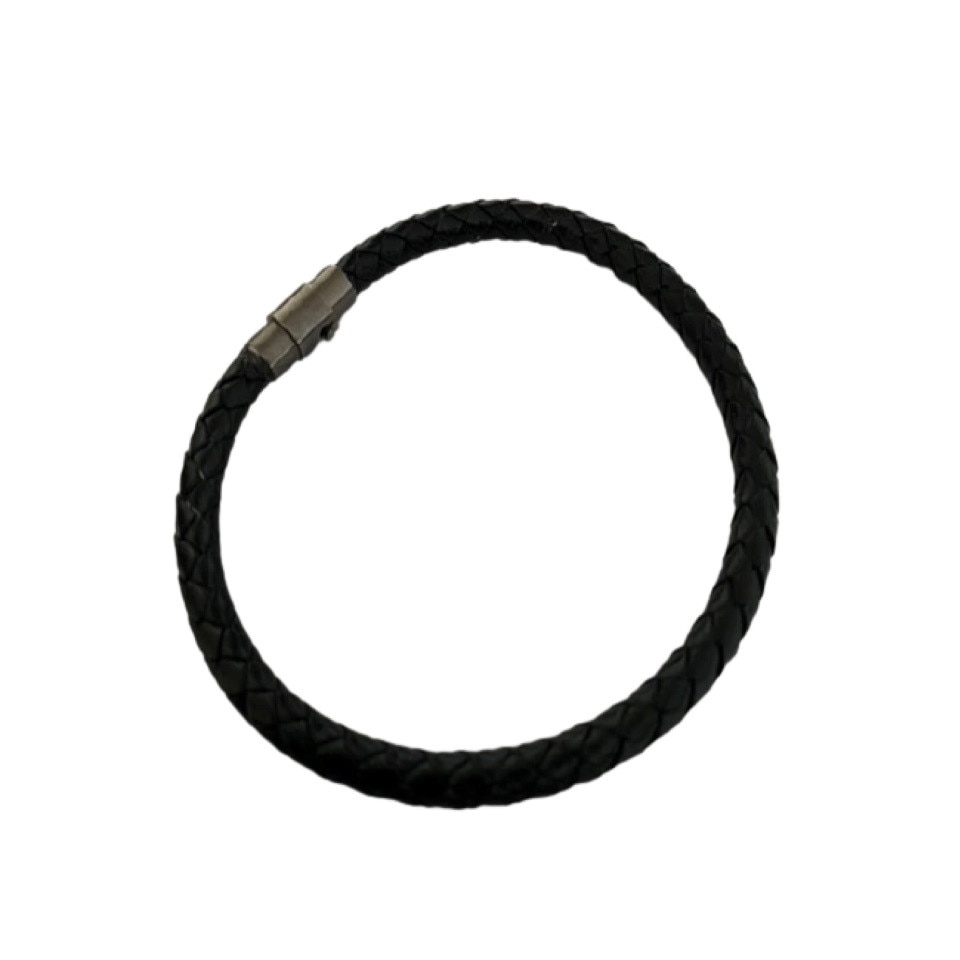 Bratara din piele naturala, 22 cm, culoare Maro, inchidere magnetica