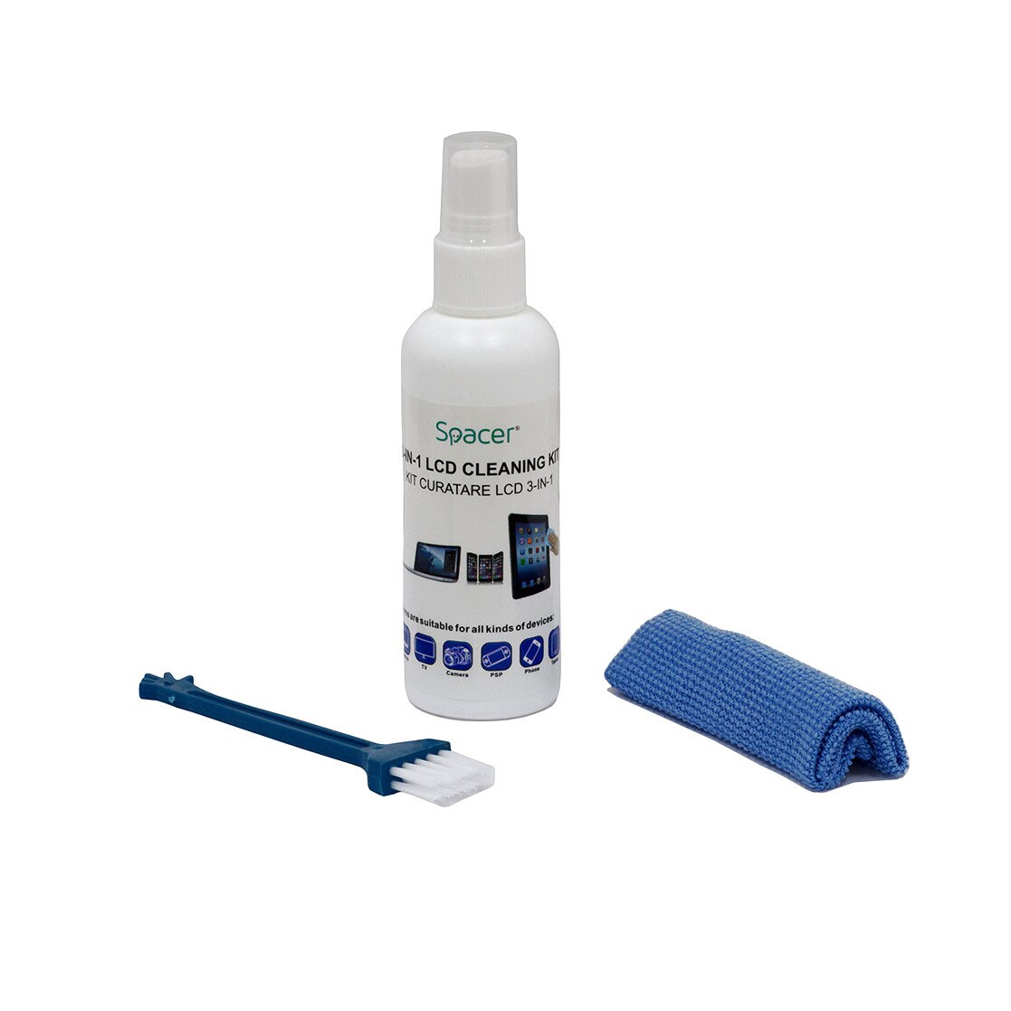 Kit curatare LCD 3 in 1, Spacer SP-CL-01, 100 ml