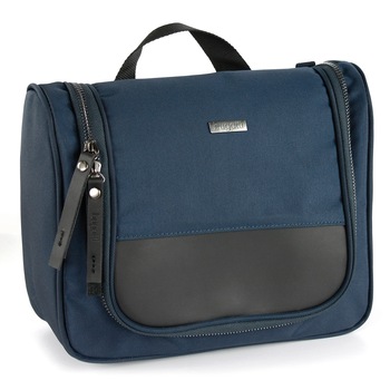 Geanta pentru cosmetice Bugatti Contratempo, bleumarin, cu maner si agatatoare metalica, pentru barbati Geanta pentru cosmetice Bugatti Contratempo, bleumarin, cu maner si agatatoare metalica, pentru barbati