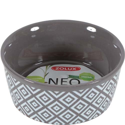 Bol pentru rozatoare, Neo Sandstone, Zolux, Ceramica, 250 ml, Gri