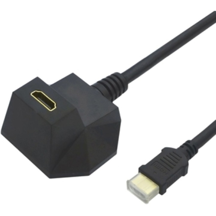 Digital One SP01233 kábel, HDMI M - HDMI F, 5m, 90°-os szögben dőlt hegyével
