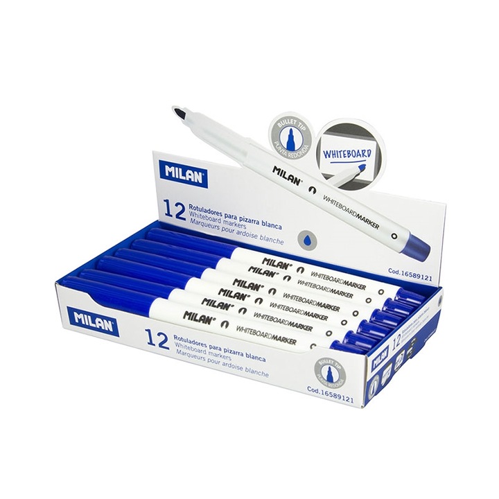 Борд маркер за бяла дъска Milan Fine, Объл, Син