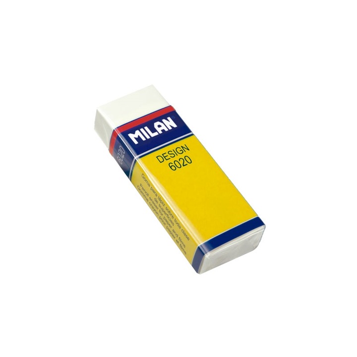 Гума за молив Milan Design 6020, Голяма, Бяла