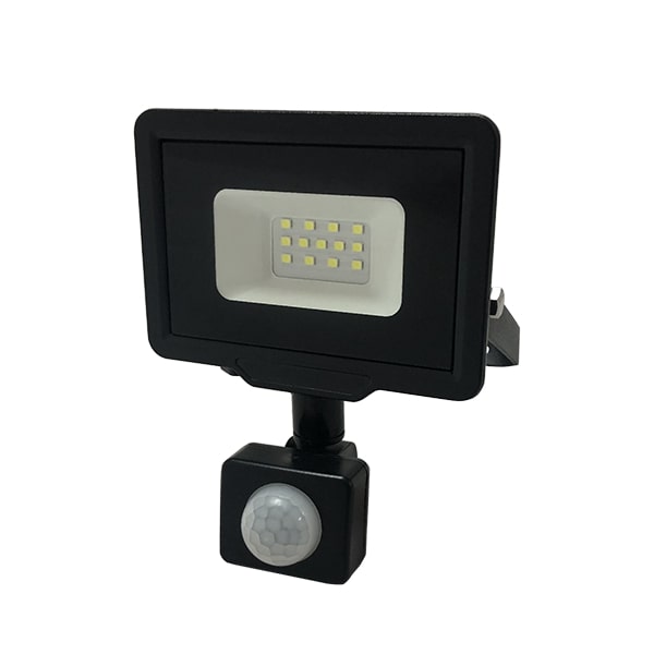 Proiector LED SMD cu senzor PIR, Optonica, 10W, 800lm, Lumina Naturala, Negru