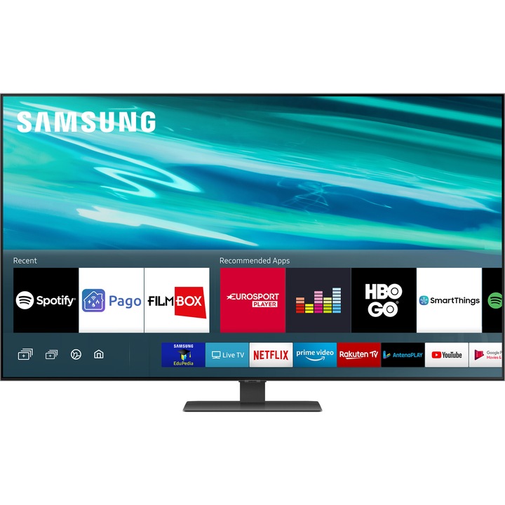 Televizor Samsung QLED 55Q80A, 138 cm, Smart, 4K Ultra HD, 100Hz, Clasa G