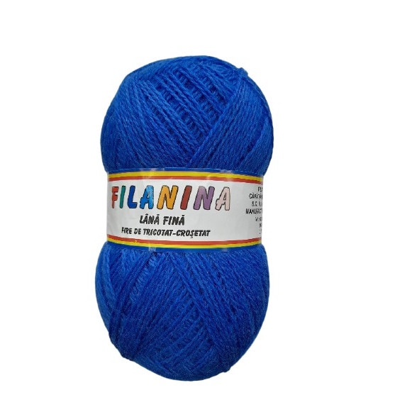 Fir tricotat, Filanina, Albastru, Lana 100%, 400 m/100g
