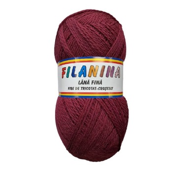 Fir tricotat, Filanina, Bordo Lana 100%, 400 m/100g Fir tricotat, Filanina, Bordo Lana 100%, 400 m/100g