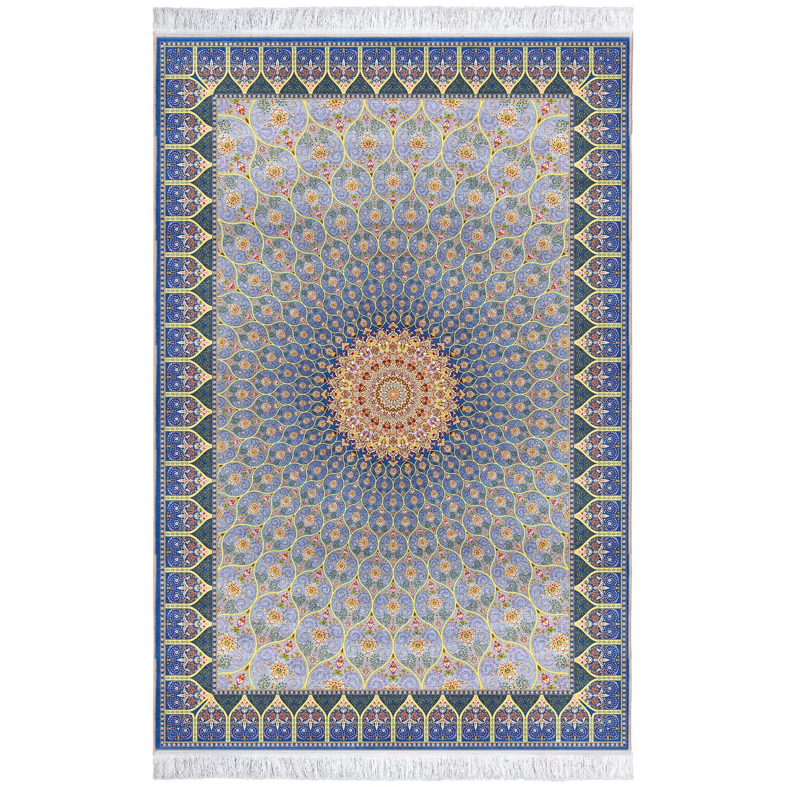 Covor Persan Mecanic EuCarpet 100921B1 Dimensiune 150x225 cm Design VIP Albastru