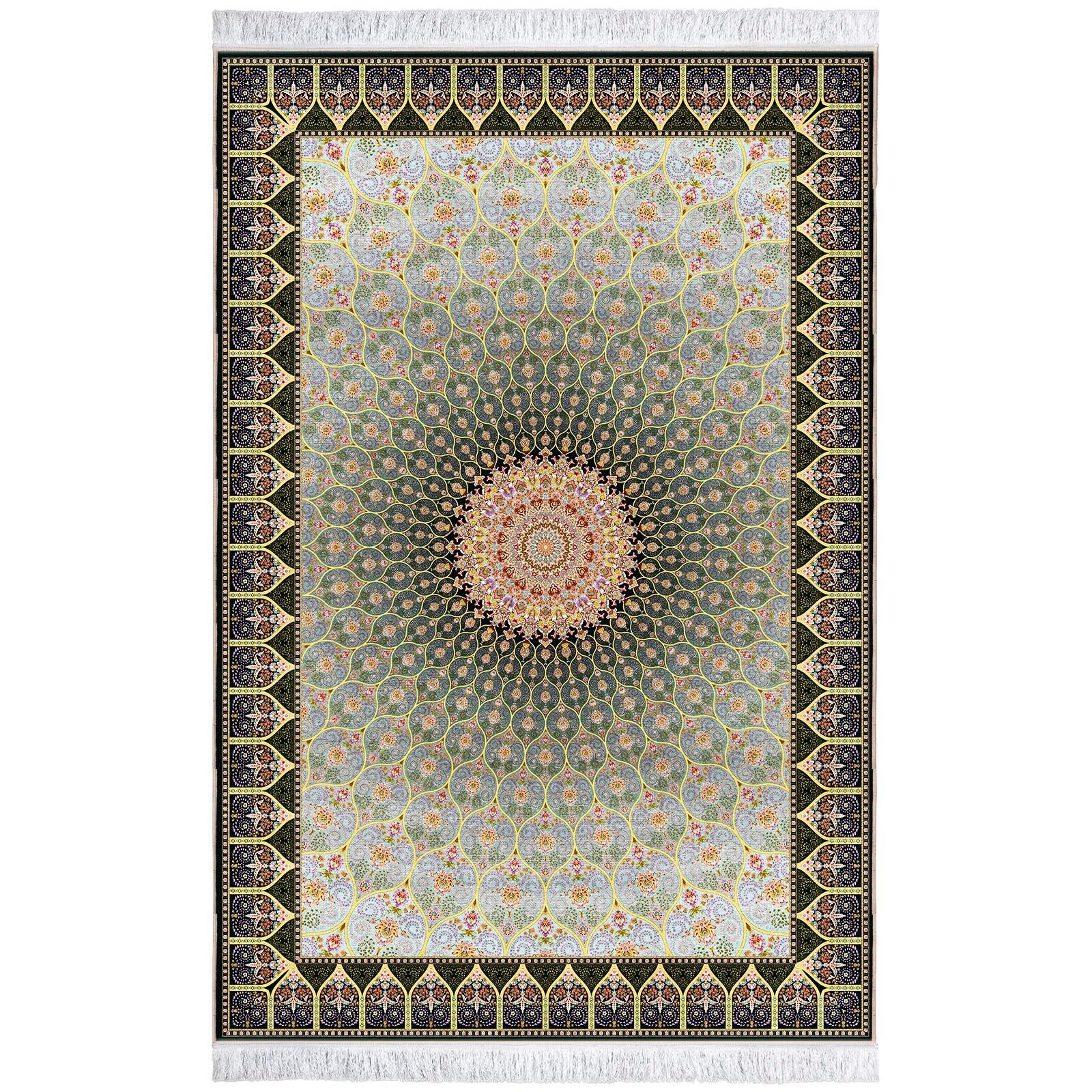 Covor Persan Mecanic EuCarpet 100921G1 Dimensiune 150x225 cm Design VIP verde