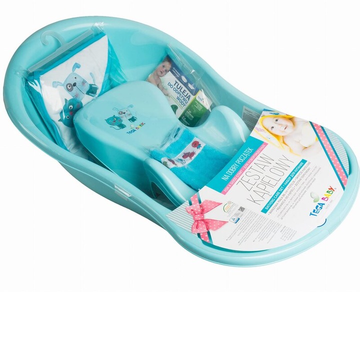 Cadita bebe + accesorii, albastra, 102 cm