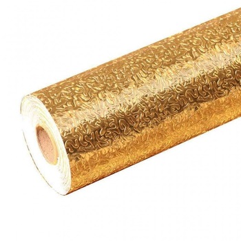 Folie de aluminiu autoadeziva aurie, protectie bucatarie, 60 x 300 cm Folie de aluminiu autoadeziva aurie, protectie bucatarie, 60 x 300 cm