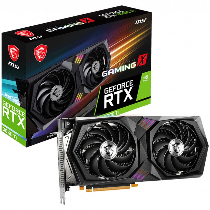 Видео карта MSI GeForce® RTX™ 3060 Ti GAMING X, 8GB GDDR6, 256-bit
