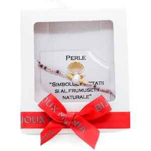 Martisor Bratara Miyuki Roz Perla BijouxMania