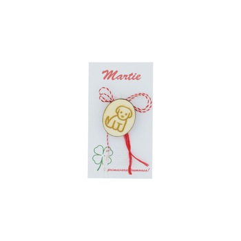 Martisor Brosa, Buticcochet, gravat pe lemn, simbol Catel - MR501 Martisor Brosa, Buticcochet, gravat pe lemn, simbol Catel - MR501